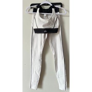 White Alo Yoga Outfit [Set]